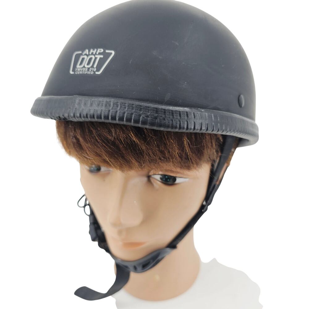 Low Profile Helmet AHP DOT FMVSS 218 Matte Black Helmet Size Small READ